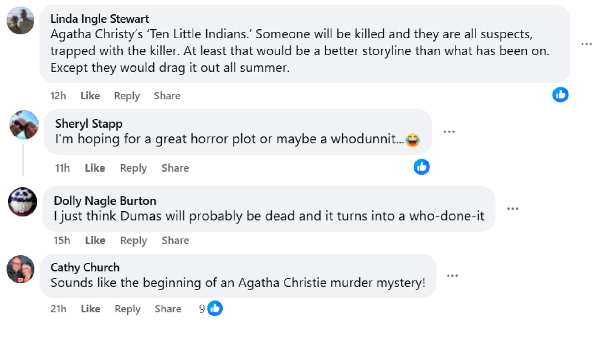 Comments by fans on the post (Image via Facebook/Evelyn Rutledge)